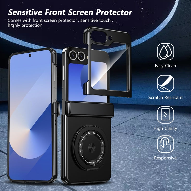 For Samsung Galaxy Z Flip5 Gold Medal Rotating Folding Series Ring Holder Phone Case