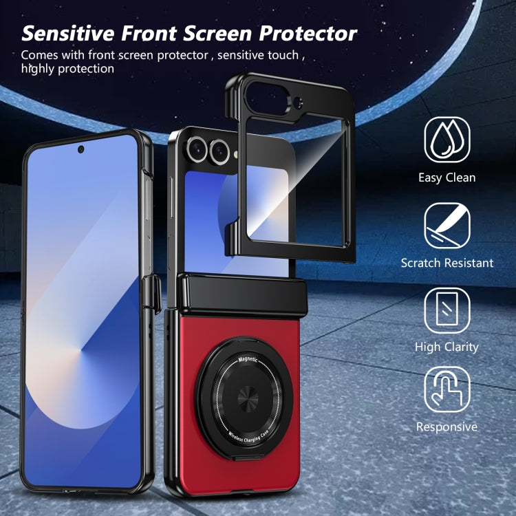 For Samsung Galaxy Z Flip5 Gold Medal Rotating Folding Series Ring Holder Phone Case