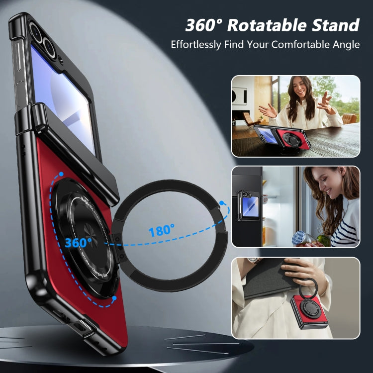 For Samsung Galaxy Z Flip5 Gold Medal Rotating Folding Series Ring Holder Phone Case