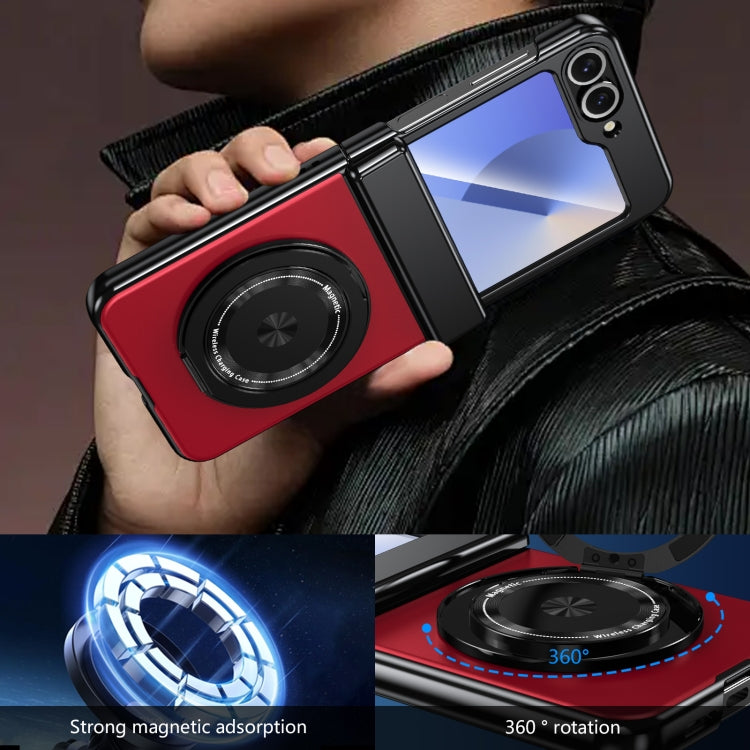 For Samsung Galaxy Z Flip5 Gold Medal Rotating Folding Series Ring Holder Phone Case