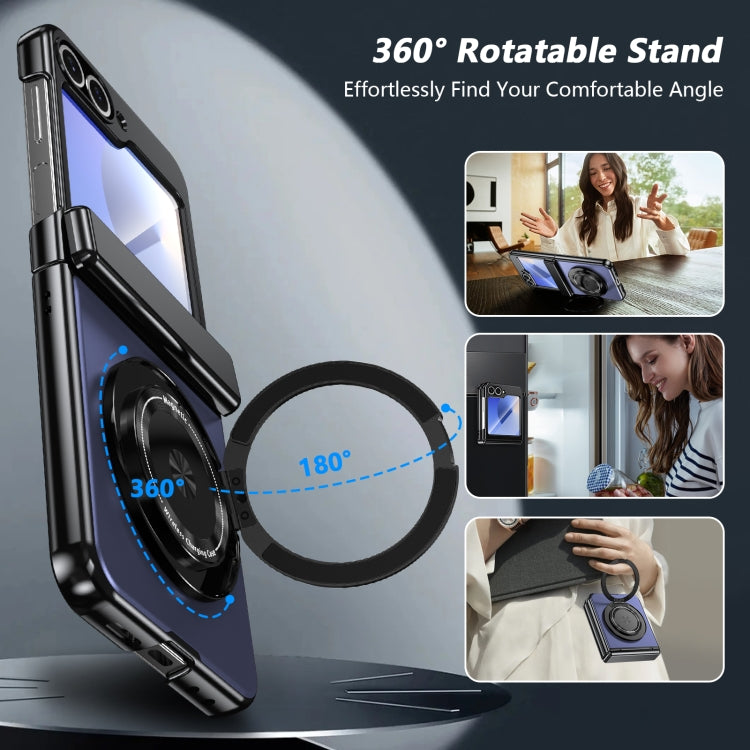 For Samsung Galaxy Z Flip5 Gold Medal Rotating Folding Series Ring Holder Phone Case