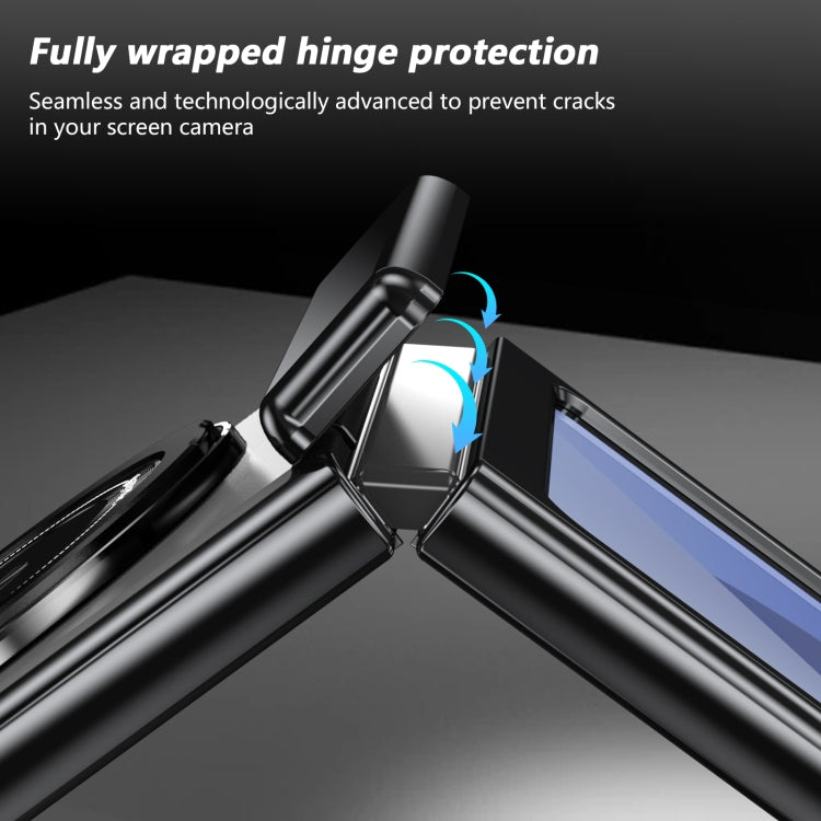 For Samsung Galaxy Z Flip5 Gold Medal Rotating Folding Series Ring Holder Phone Case