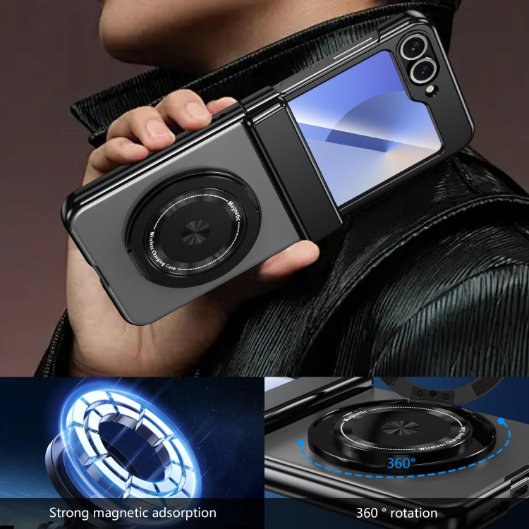 For Samsung Galaxy Z Flip5 Gold Medal Rotating Folding Series Ring Holder Phone Case
