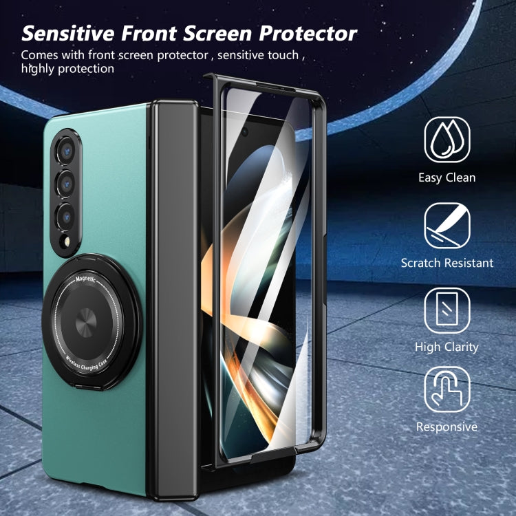 For Samsung Galaxy Z Fold4 Gold Medal Rotating Folding Series Ring Holder Phone Case