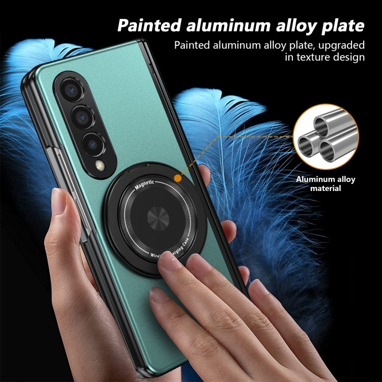 For Samsung Galaxy Z Fold4 Gold Medal Rotating Folding Series Ring Holder Phone Case