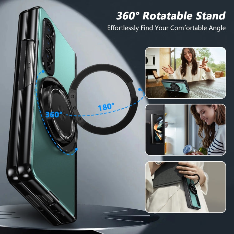 For Samsung Galaxy Z Fold4 Gold Medal Rotating Folding Series Ring Holder Phone Case