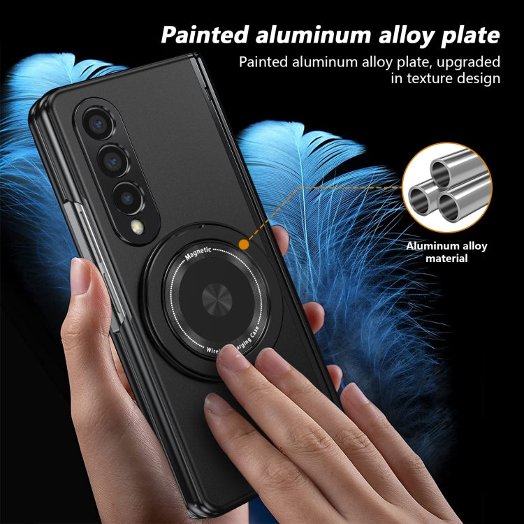 For Samsung Galaxy Z Fold4 Gold Medal Rotating Folding Series Ring Holder Phone Case