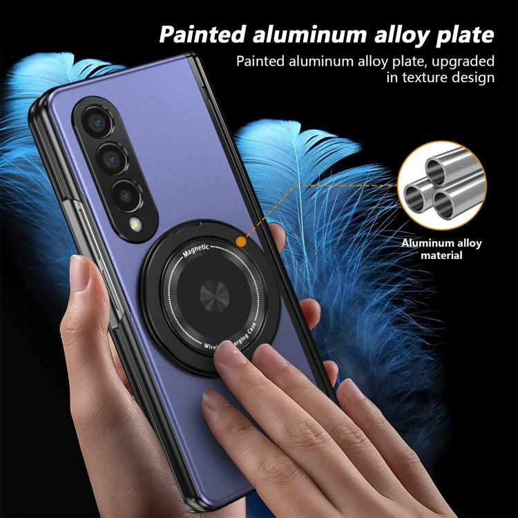 For Samsung Galaxy Z Fold4 Gold Medal Rotating Folding Series Ring Holder Phone Case