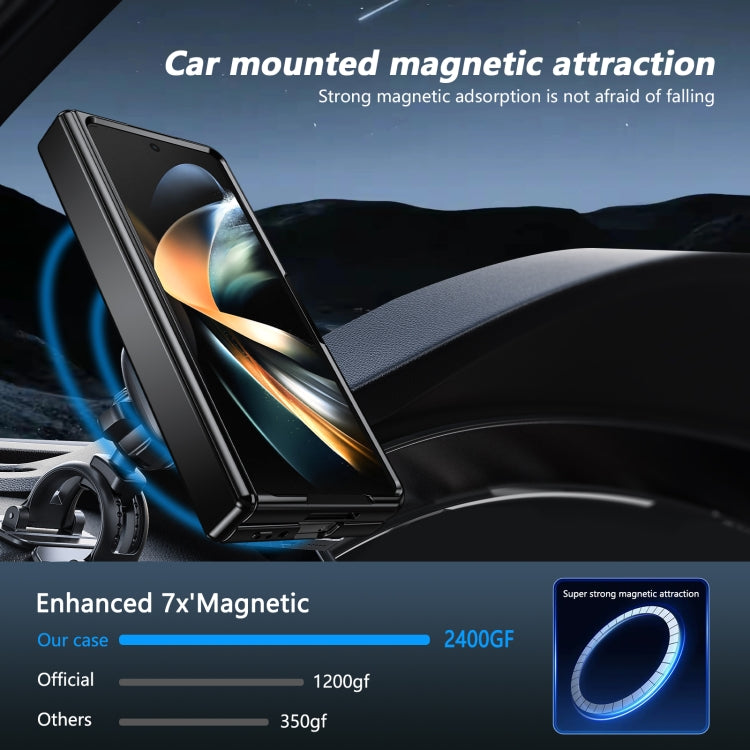 For Samsung Galaxy Z Fold4 Gold Medal Rotating Folding Series Ring Holder Phone Case
