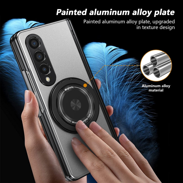 For Samsung Galaxy Z Fold4 Gold Medal Rotating Folding Series Ring Holder Phone Case