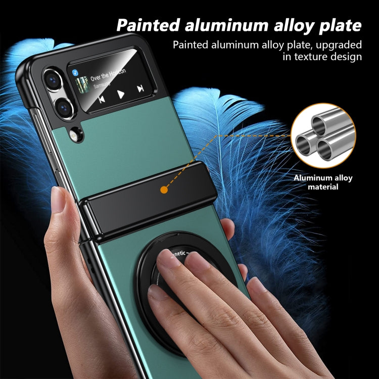 For Samsung Galaxy Z Flip3 Gold Medal Rotating Folding Series Ring Holder Phone Case