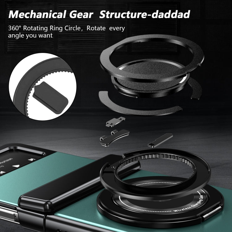 For Samsung Galaxy Z Flip3 Gold Medal Rotating Folding Series Ring Holder Phone Case