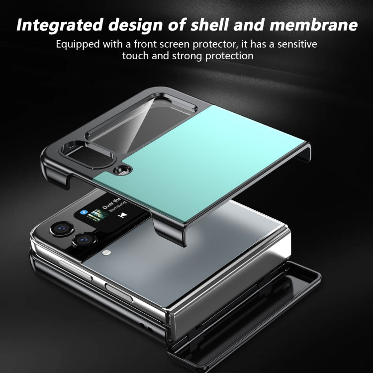 For Samsung Galaxy Z Flip3 Gold Medal Rotating Folding Series Ring Holder Phone Case