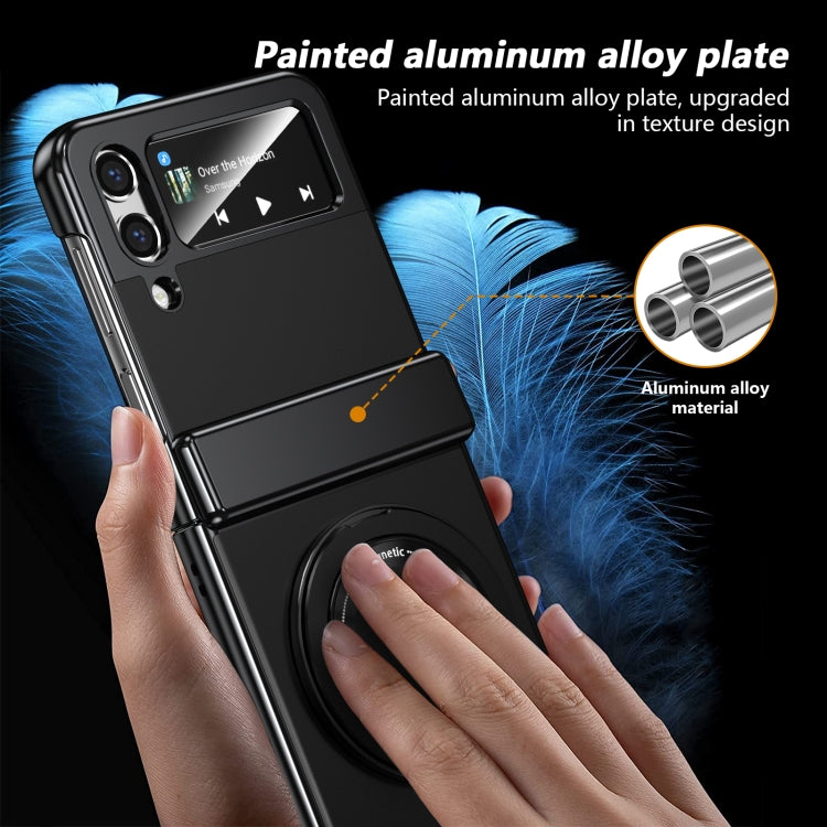 For Samsung Galaxy Z Flip3 Gold Medal Rotating Folding Series Ring Holder Phone Case
