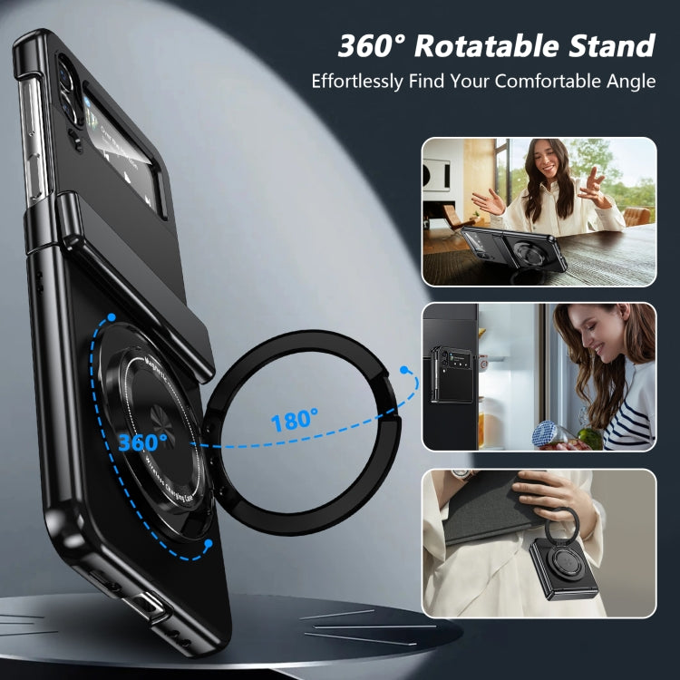 For Samsung Galaxy Z Flip3 Gold Medal Rotating Folding Series Ring Holder Phone Case