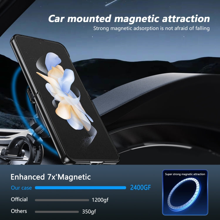 For Samsung Galaxy Z Flip3 Gold Medal Rotating Folding Series Ring Holder Phone Case
