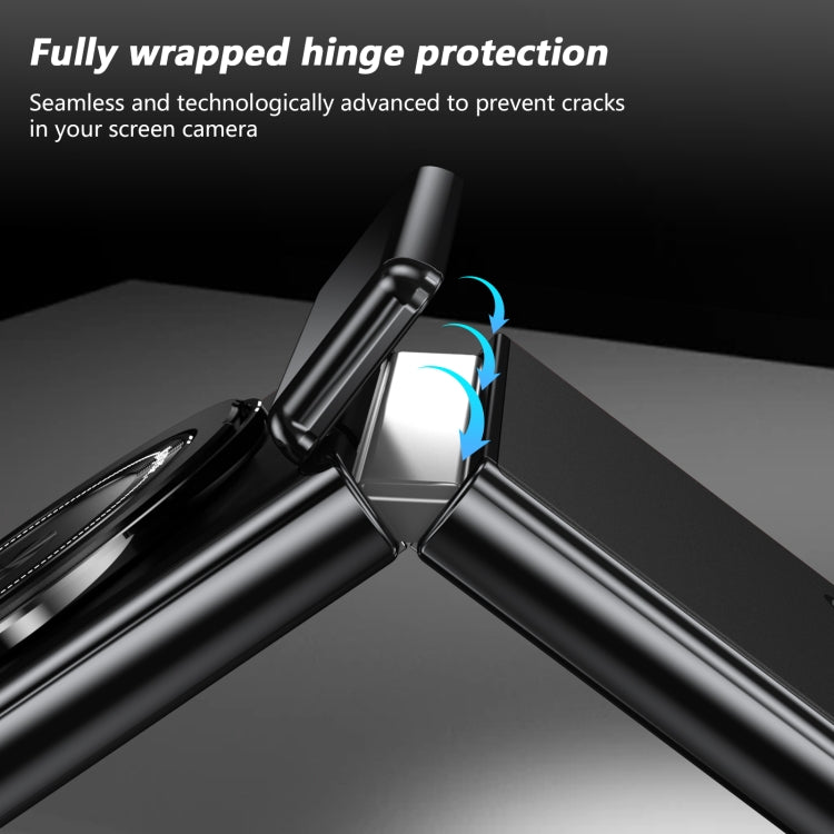 For Samsung Galaxy Z Flip3 Gold Medal Rotating Folding Series Ring Holder Phone Case