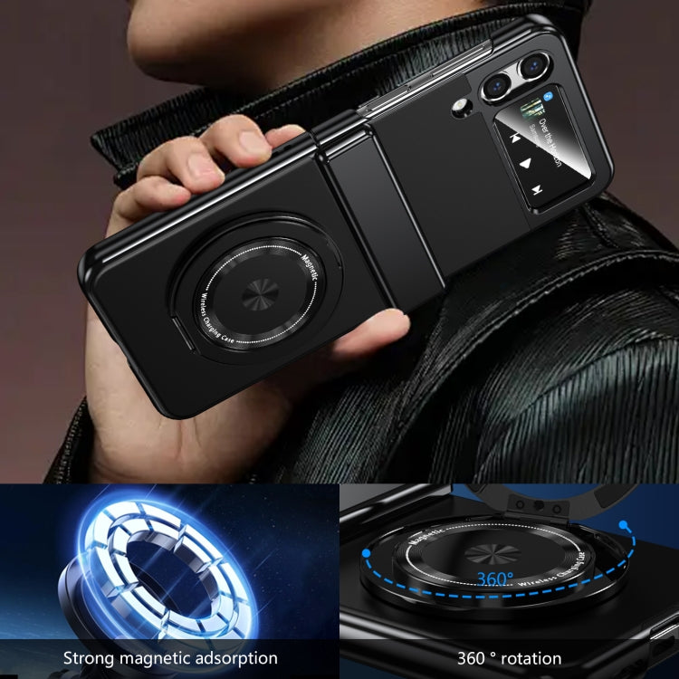 For Samsung Galaxy Z Flip3 Gold Medal Rotating Folding Series Ring Holder Phone Case