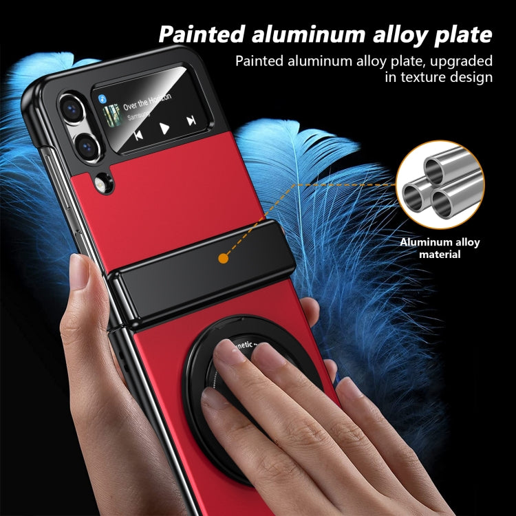 For Samsung Galaxy Z Flip3 Gold Medal Rotating Folding Series Ring Holder Phone Case