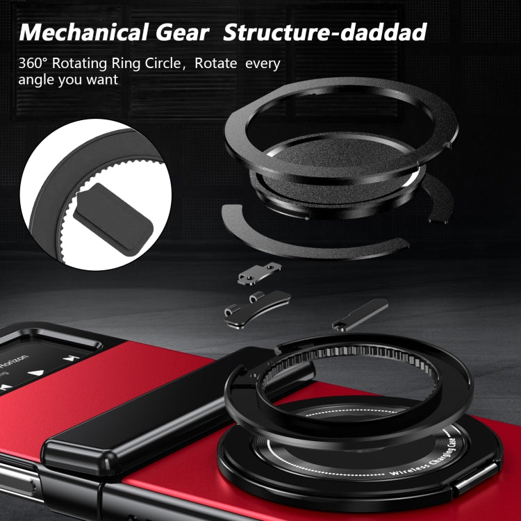 For Samsung Galaxy Z Flip3 Gold Medal Rotating Folding Series Ring Holder Phone Case