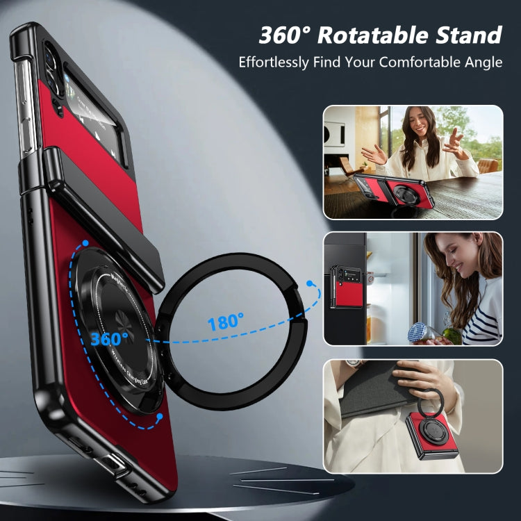For Samsung Galaxy Z Flip3 Gold Medal Rotating Folding Series Ring Holder Phone Case