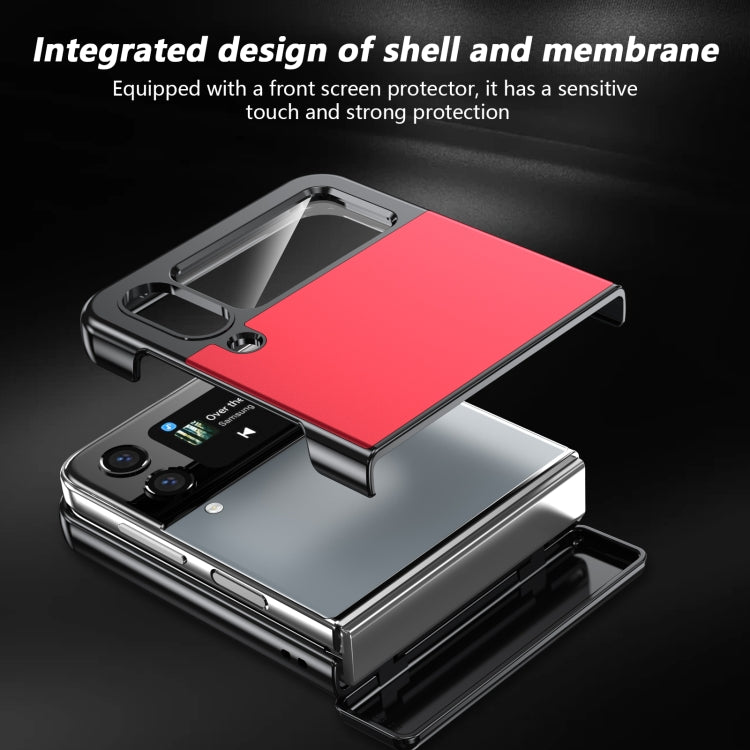 For Samsung Galaxy Z Flip3 Gold Medal Rotating Folding Series Ring Holder Phone Case
