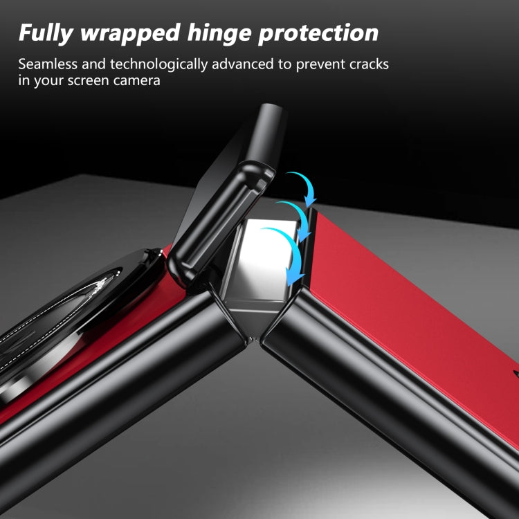 For Samsung Galaxy Z Flip3 Gold Medal Rotating Folding Series Ring Holder Phone Case