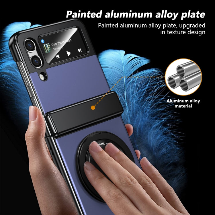 For Samsung Galaxy Z Flip3 Gold Medal Rotating Folding Series Ring Holder Phone Case