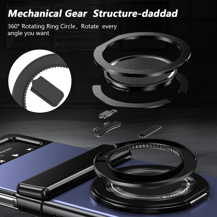 For Samsung Galaxy Z Flip3 Gold Medal Rotating Folding Series Ring Holder Phone Case