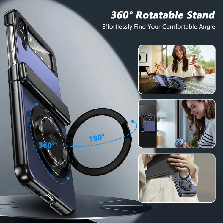 For Samsung Galaxy Z Flip3 Gold Medal Rotating Folding Series Ring Holder Phone Case