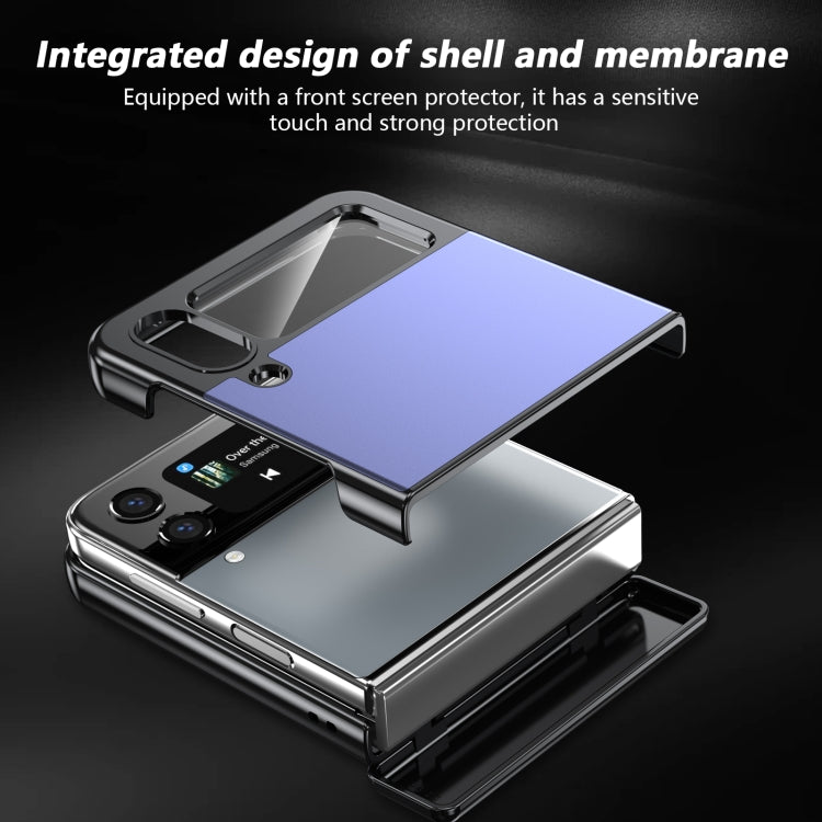 For Samsung Galaxy Z Flip3 Gold Medal Rotating Folding Series Ring Holder Phone Case