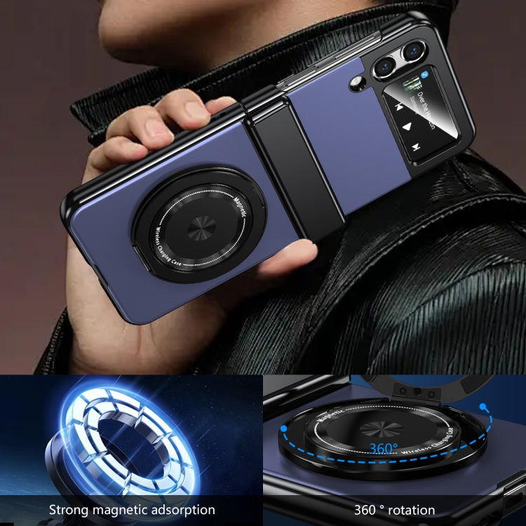 For Samsung Galaxy Z Flip3 Gold Medal Rotating Folding Series Ring Holder Phone Case