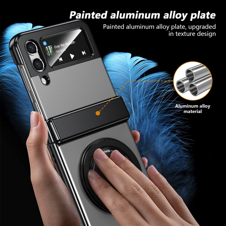 For Samsung Galaxy Z Flip3 Gold Medal Rotating Folding Series Ring Holder Phone Case