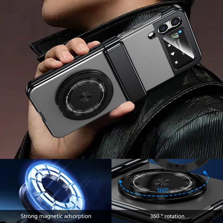 For Samsung Galaxy Z Flip3 Gold Medal Rotating Folding Series Ring Holder Phone Case