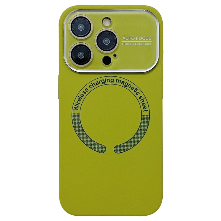 For iPhone 16 Pro Large Window Acrylic Glass Lens MagSafe Silicone Phone Case