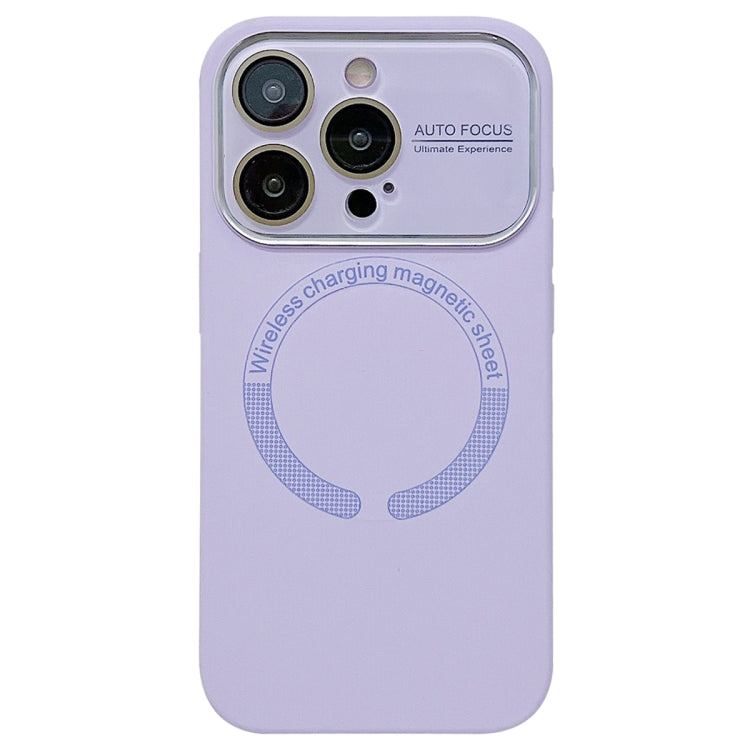 For iPhone 16 Pro Large Window Acrylic Glass Lens MagSafe Silicone Phone Case