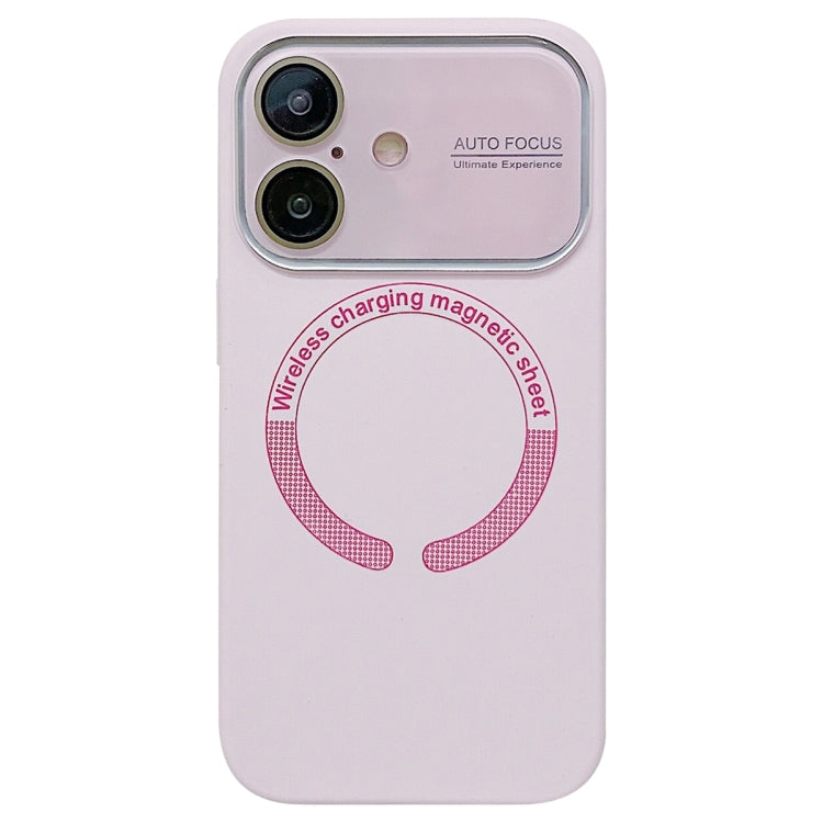 For iPhone 16 Plus Large Window Acrylic Glass Lens MagSafe Silicone Phone Case