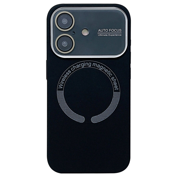 For iPhone 16 Large Window Acrylic Glass Lens MagSafe Silicone Phone Case