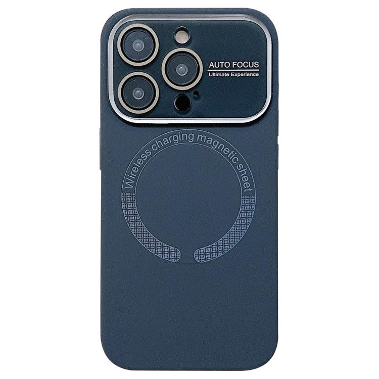 For iPhone 15 Pro Large Window Acrylic Glass Lens MagSafe Silicone Phone Case