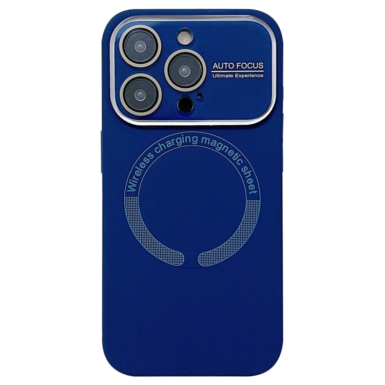 For iPhone 14 Pro Large Window Acrylic Glass Lens MagSafe Silicone Phone Case