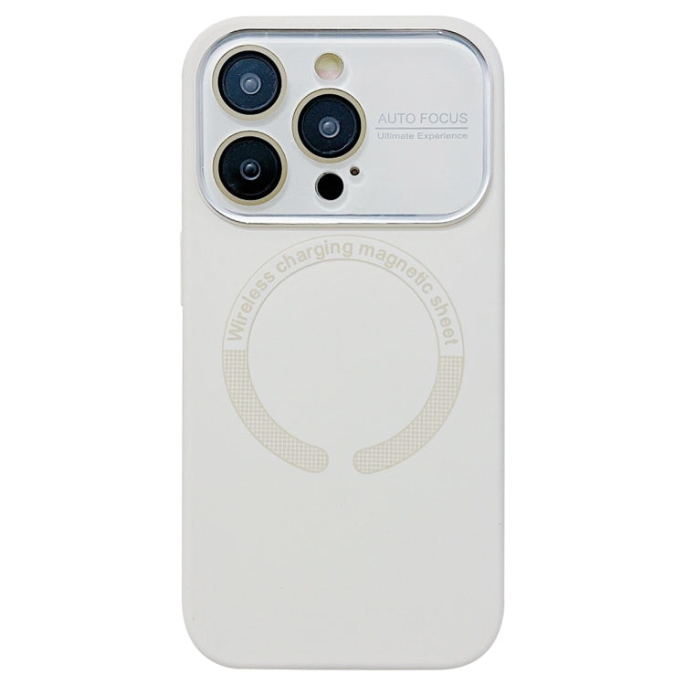 For iPhone 14 Pro Max Large Window Acrylic Glass Lens MagSafe Silicone Phone Case