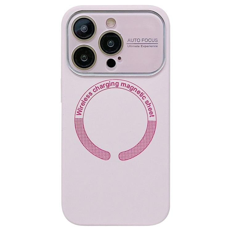 For iPhone 14 Pro Max Large Window Acrylic Glass Lens MagSafe Silicone Phone Case