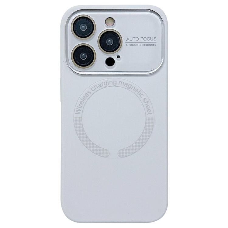 For iPhone 12 Pro Max Large Window Acrylic Glass Lens MagSafe Silicone Phone Case