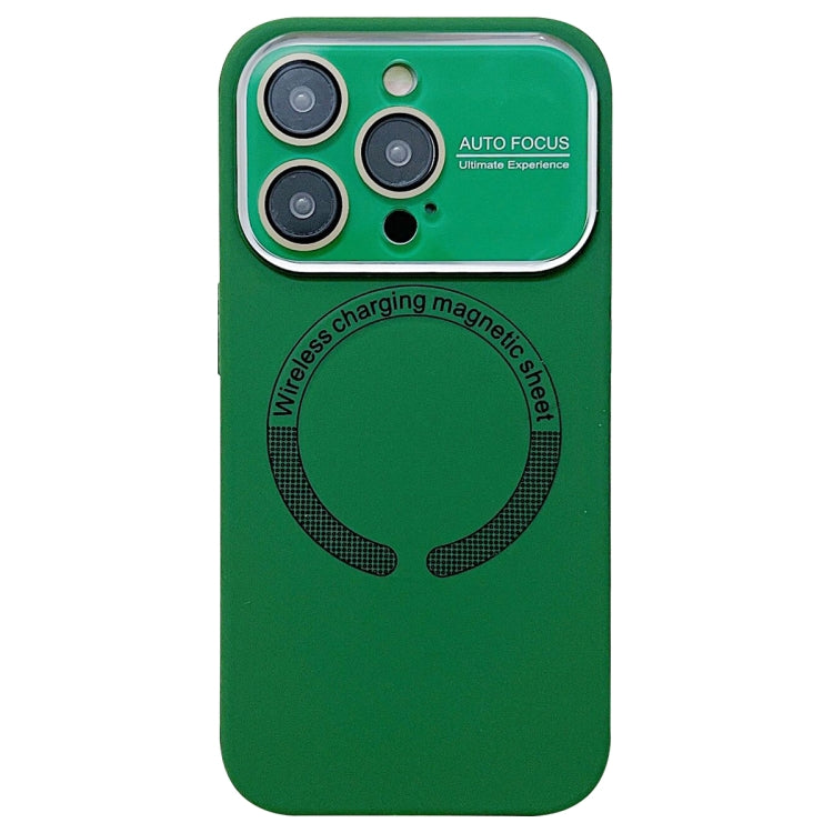 For iPhone 12 Pro Max Large Window Acrylic Glass Lens MagSafe Silicone Phone Case