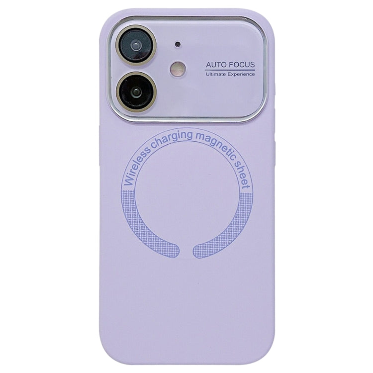 For iPhone 11 Large Window Acrylic Glass Lens MagSafe Silicone Phone Case