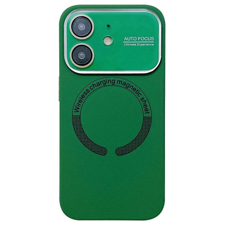 For iPhone 11 Large Window Acrylic Glass Lens MagSafe Silicone Phone Case