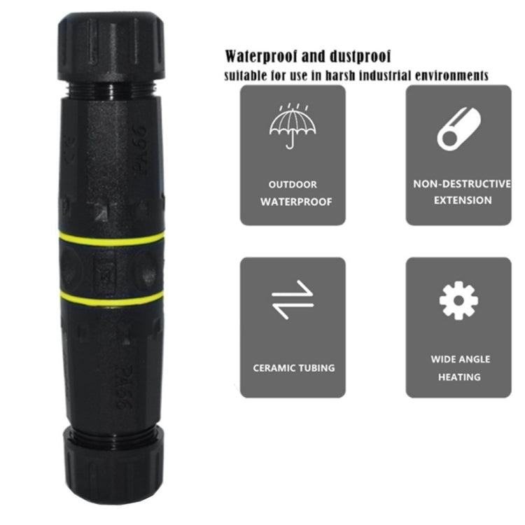 IP68 Waterproof Cat7 RJ45 Shielded Pure Copper Ethernet Coupler - Black