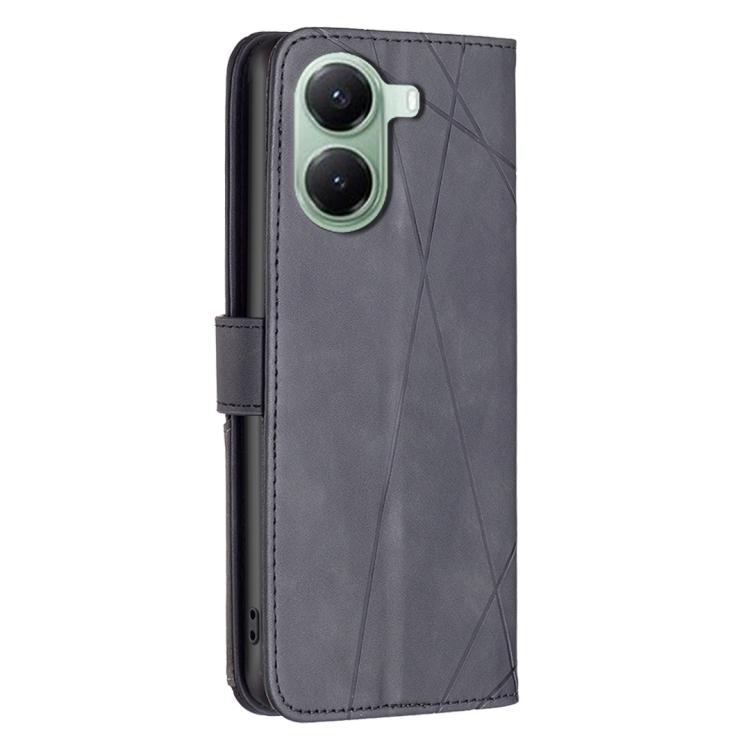 For Xiaomi Poco X7 Pro Magnetic Buckle Rhombus Texture Leather Phone Case