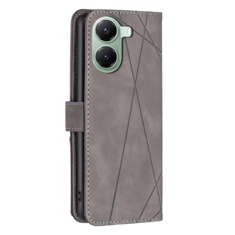 For Xiaomi Poco X7 Pro Magnetic Buckle Rhombus Texture Leather Phone Case