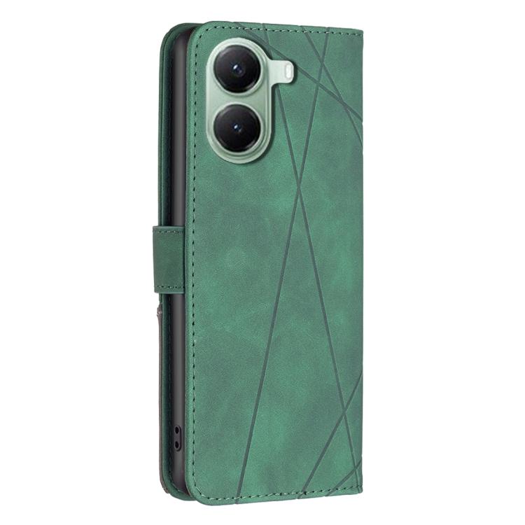 For Xiaomi Poco X7 Pro Magnetic Buckle Rhombus Texture Leather Phone Case